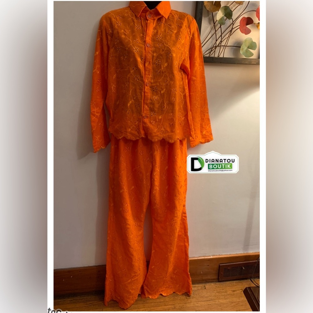 DianatouBoutik Collection Two Piece Loungewear Wide Leg Pants